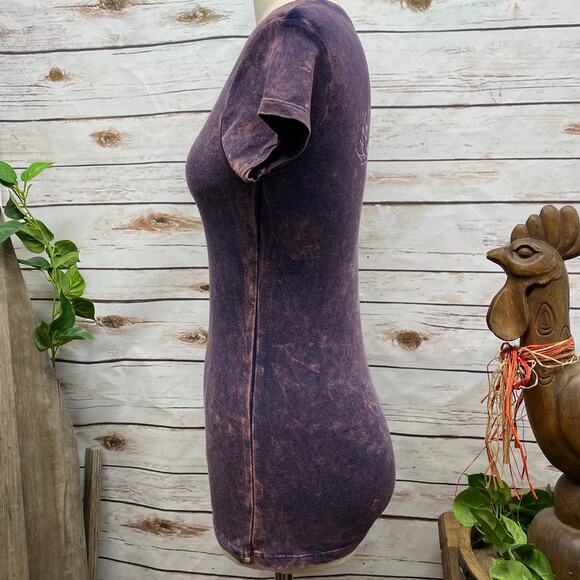 RTB Real Tough Babe Acid Wash Graphic Biker Babe Tee Shirt Woman's Size L #077 - Picture 8 of 11